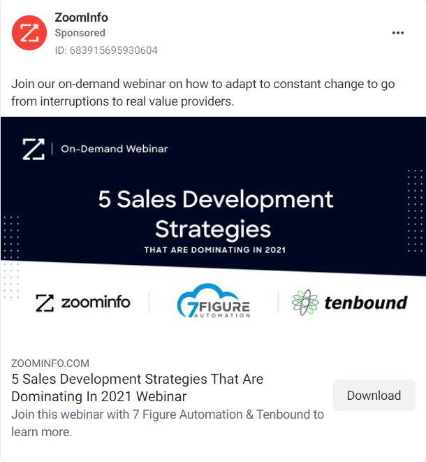 ZoomInfo Facebook Ads 2