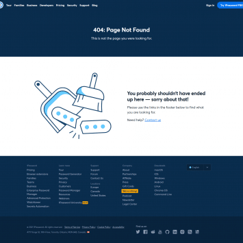 1Pssword 404 Page Not Found