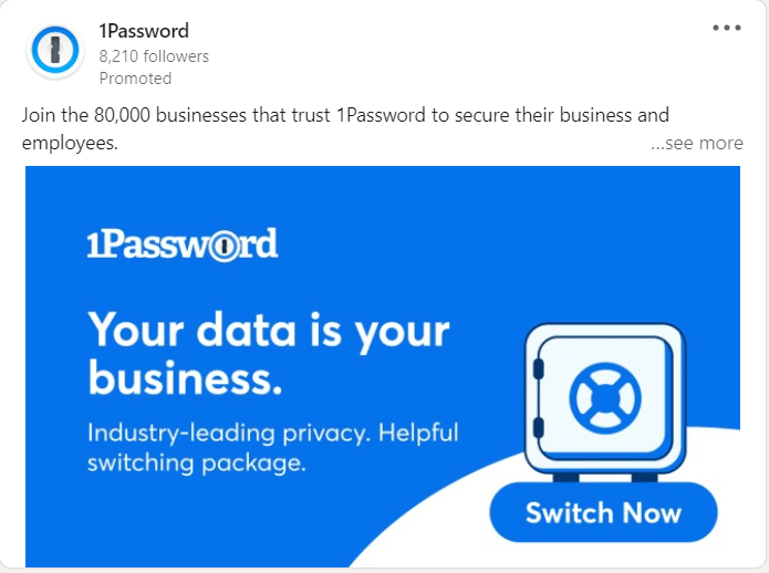 1Password Linkedin Ads 3