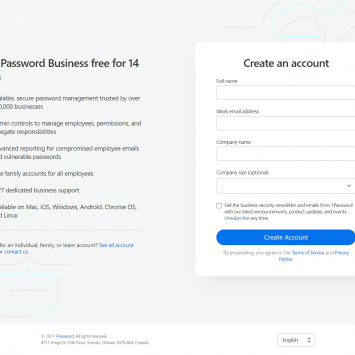 1Password Signup