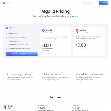 Algolia Pricing