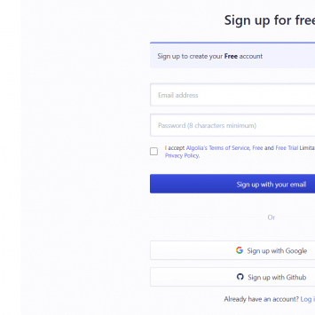 Algolia Signup