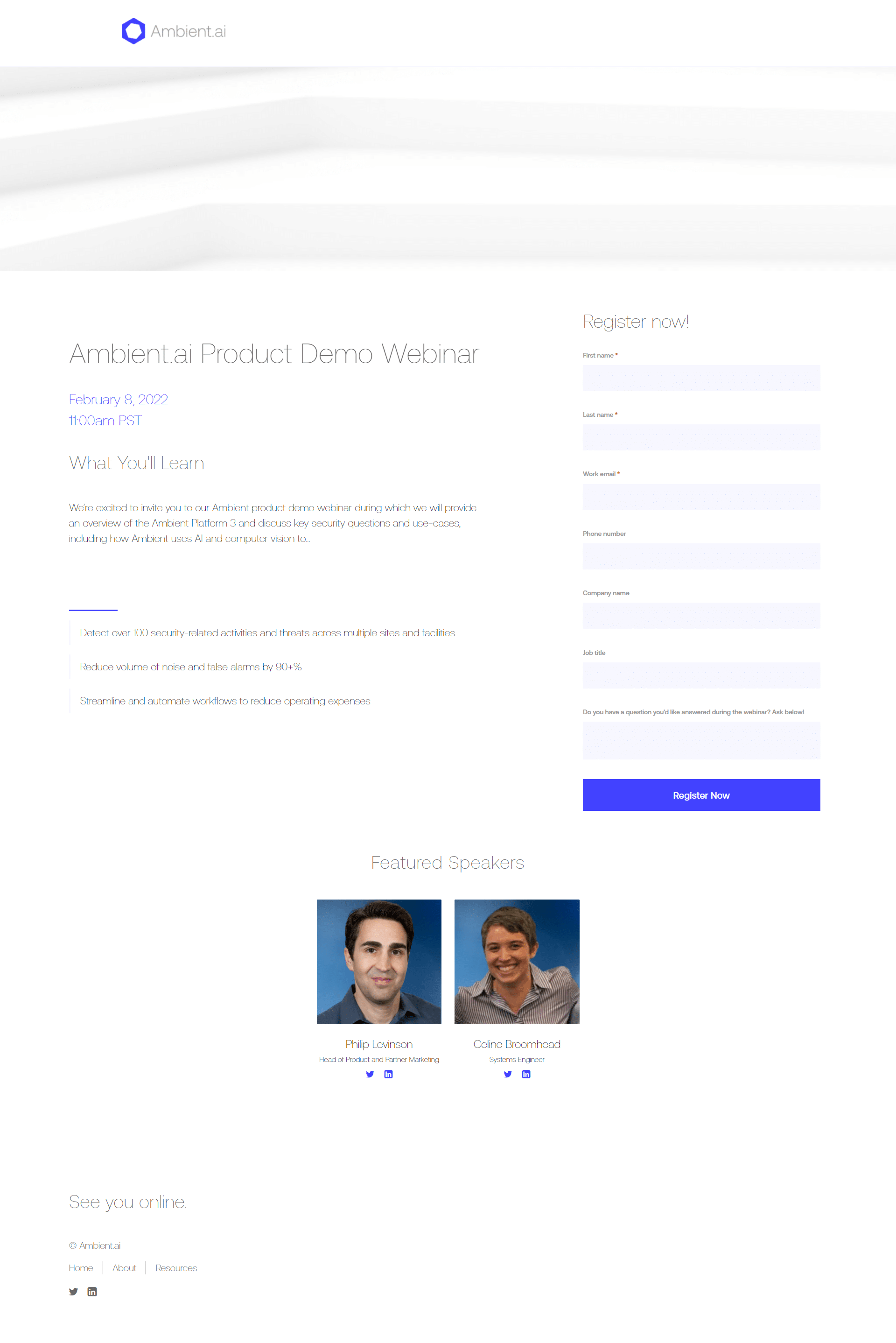 Ambient.ai Landing Page