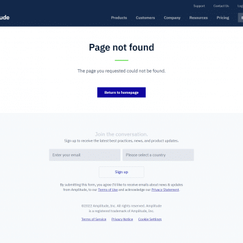 Amplitude 404 Page Not Found