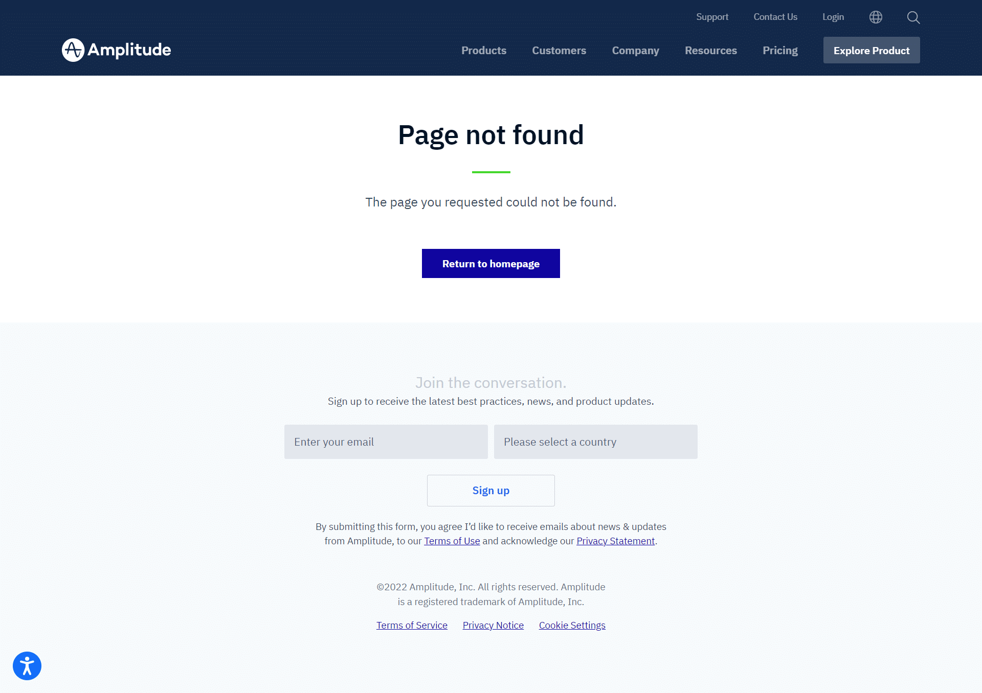 Amplitude 404 Page Not Found