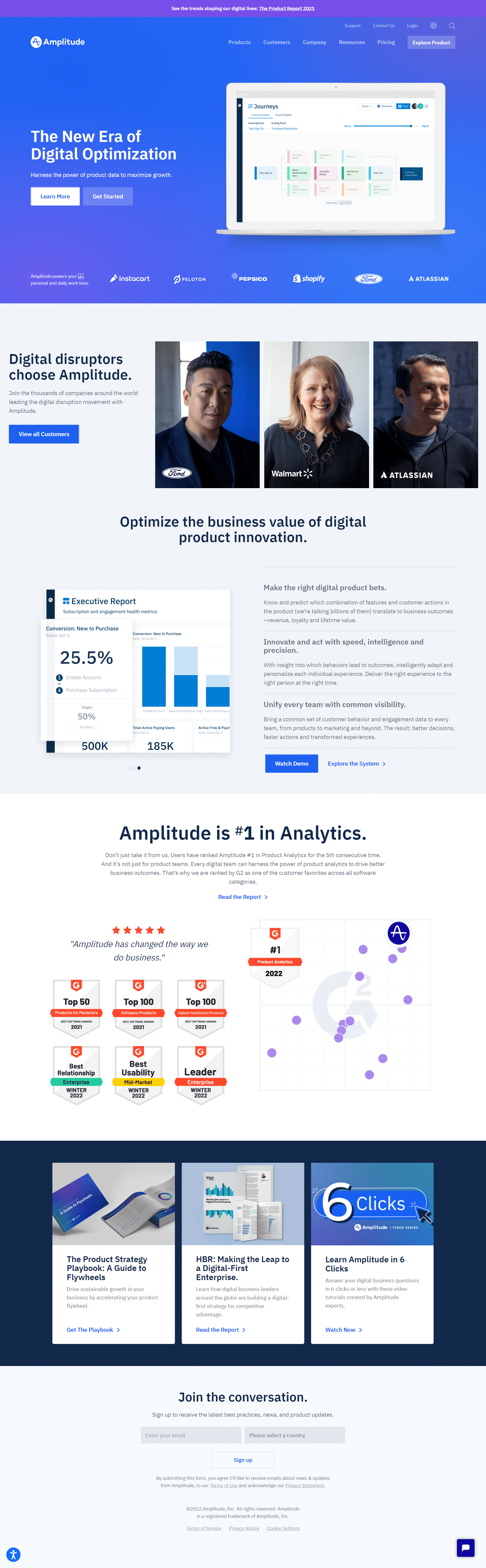 Amplitude Homepage