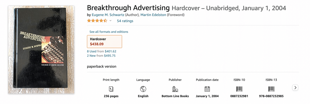 Breakthrough advertising amazon price