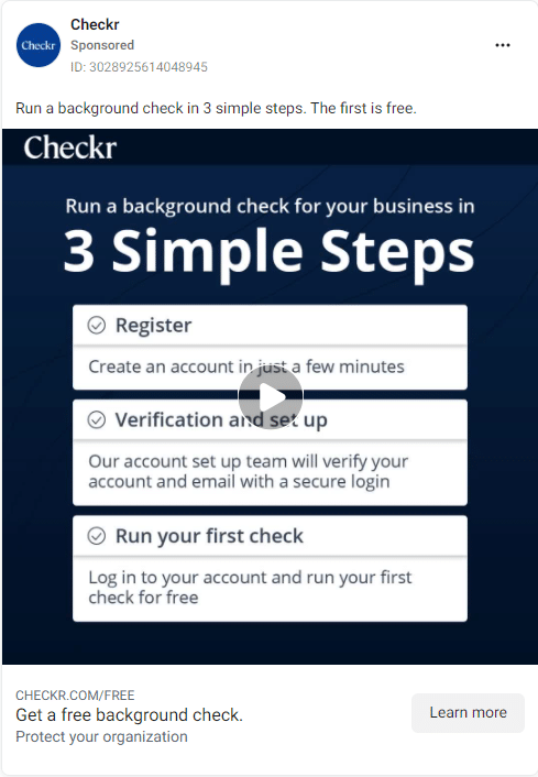 Checkr Facebook Ads 2