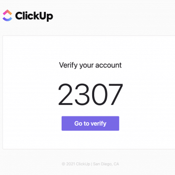 ClickUp Activation Email