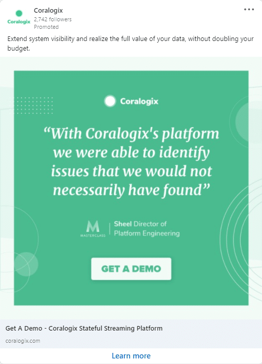 Coralogix Linkedin Ads 1