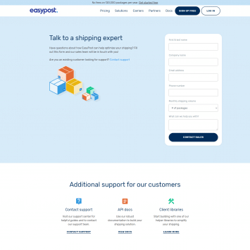 EasyPost Landing Page
