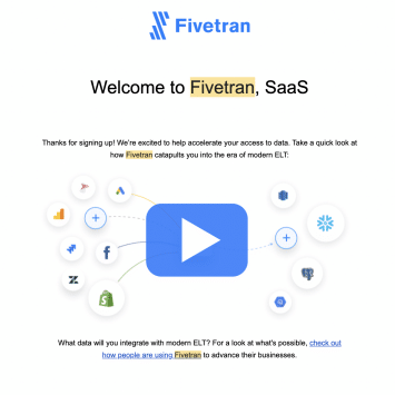 Fivetran Welcome Email