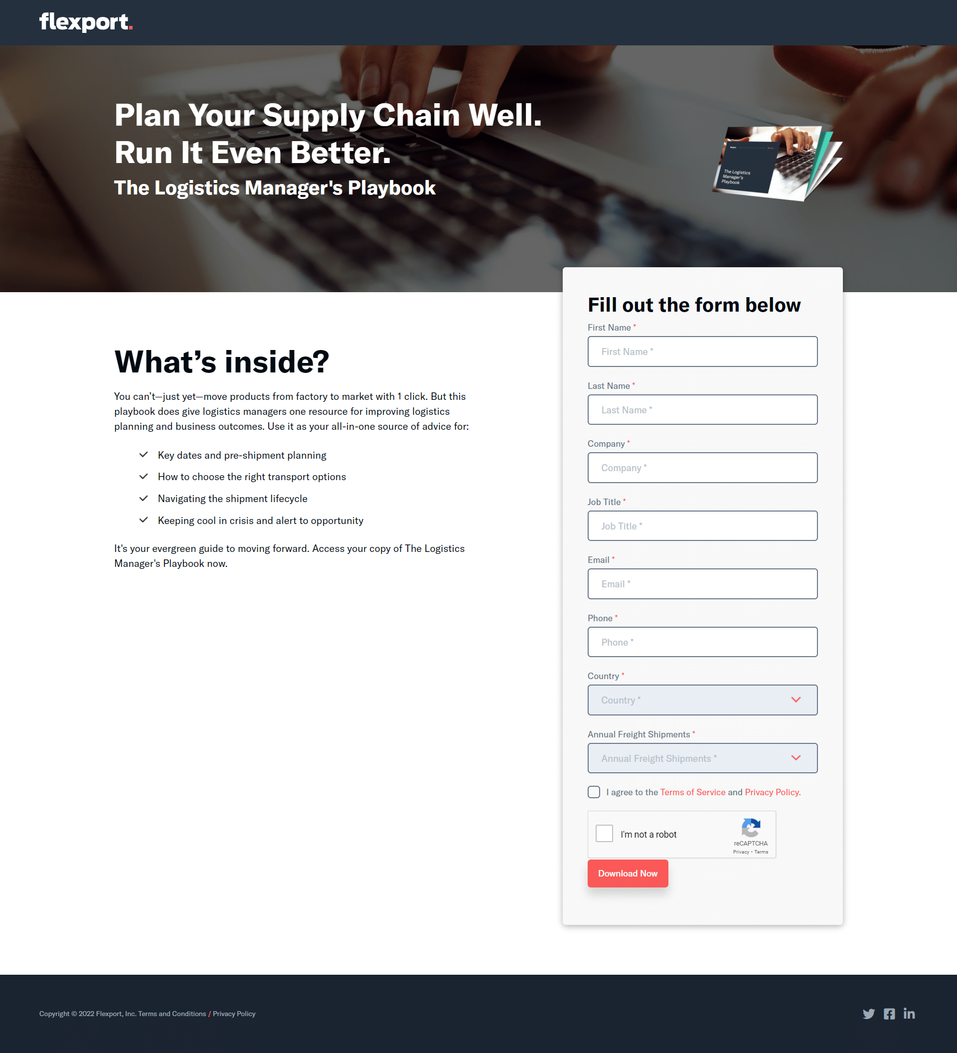 Flexport Landing Page