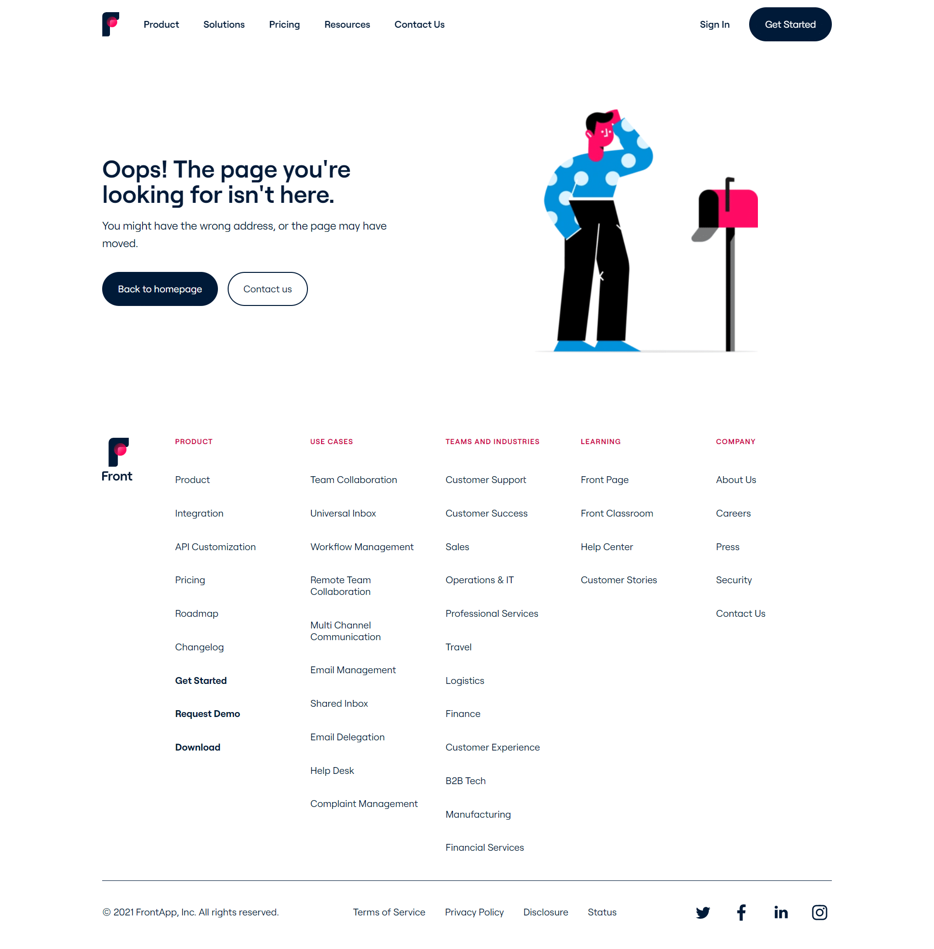 Front 404 Page Not Found