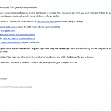 geckoboard onboarding email