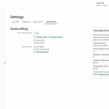 Gusto Billing