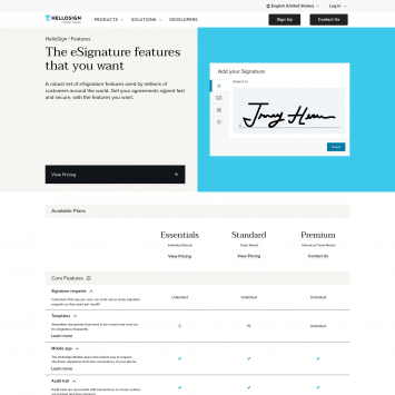HelloSign Features