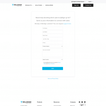 HelloSign Landing Page