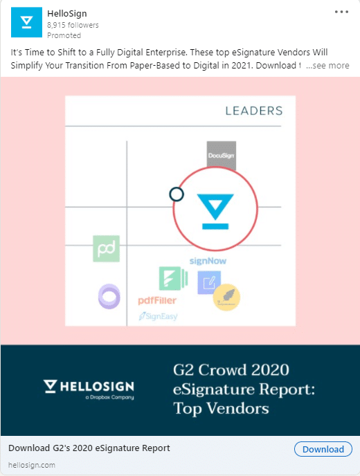 HelloSign Linkedin Ads 3