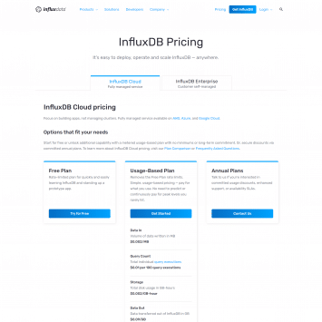 InfluxData Pricing