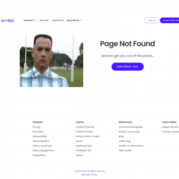 Lemlist 404 Page Not Found