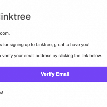 Linktree activation email