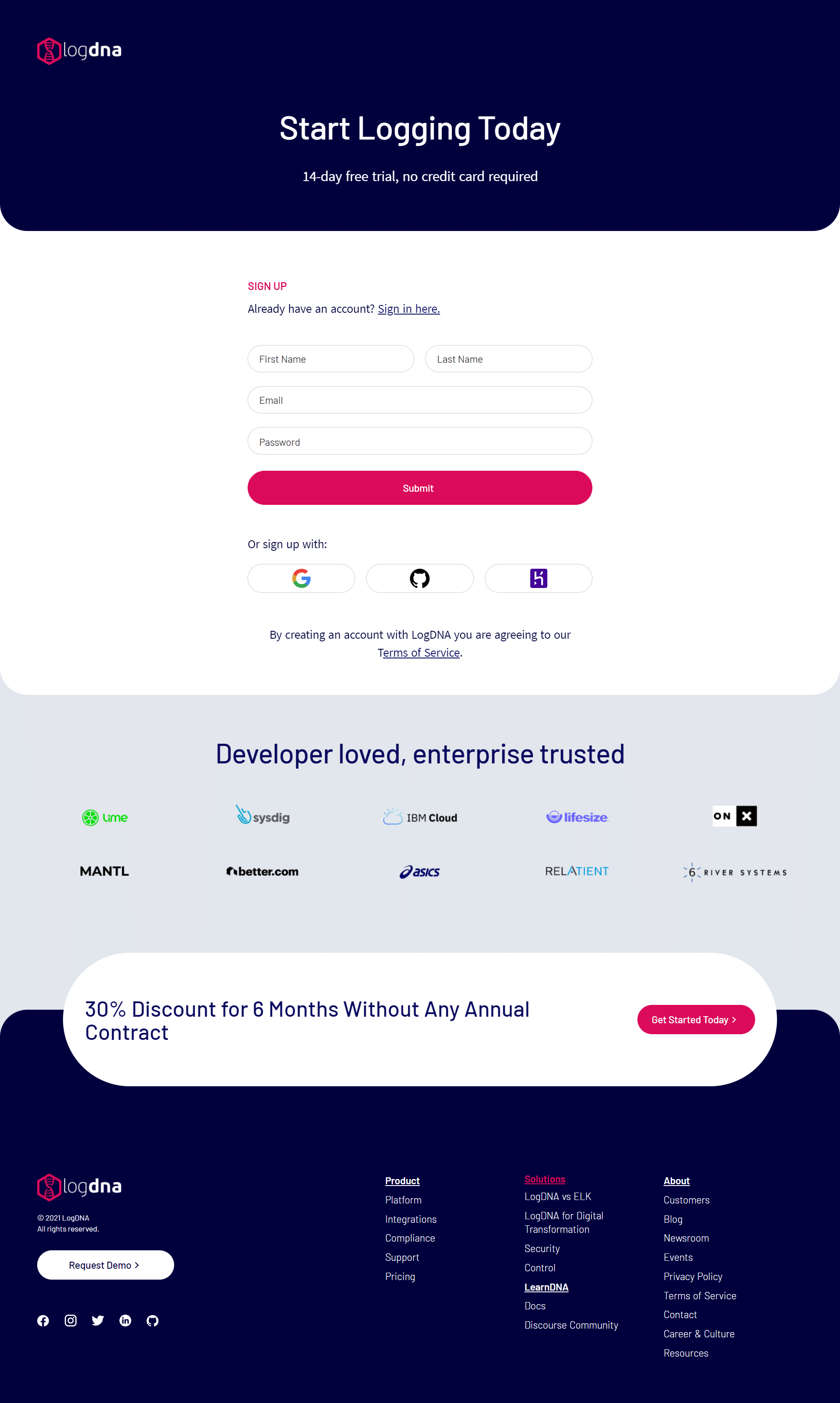 LogDNA Signup