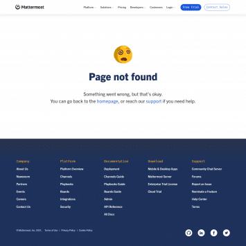 Mattermost 404 Page Not Found