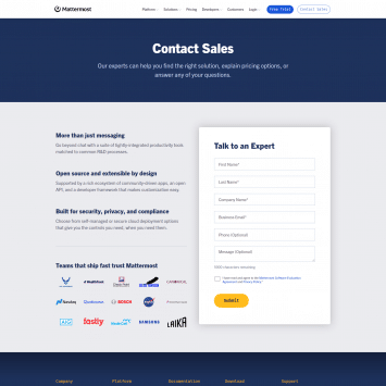 Mattermost Landing Page