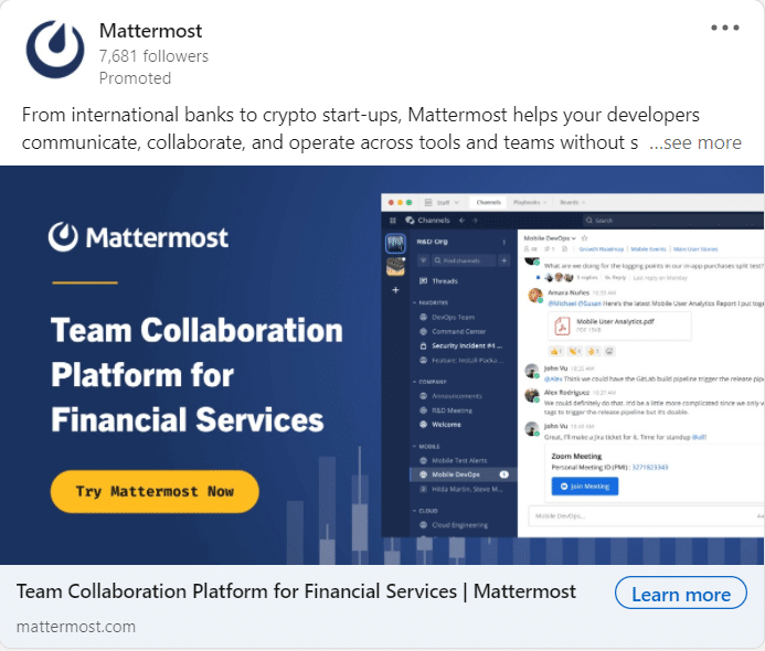 Mattermost Linkedin Ads 2