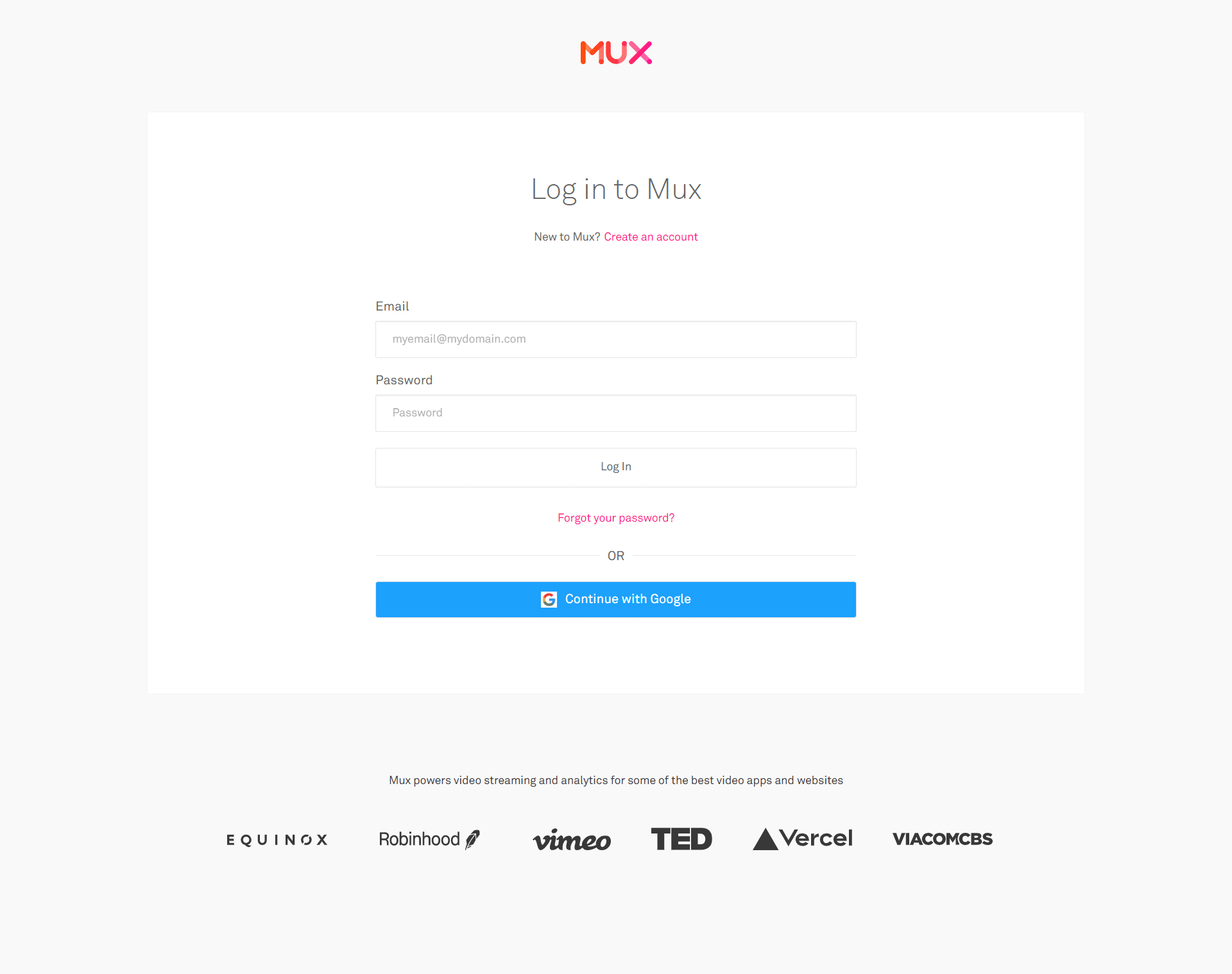 Mux Login