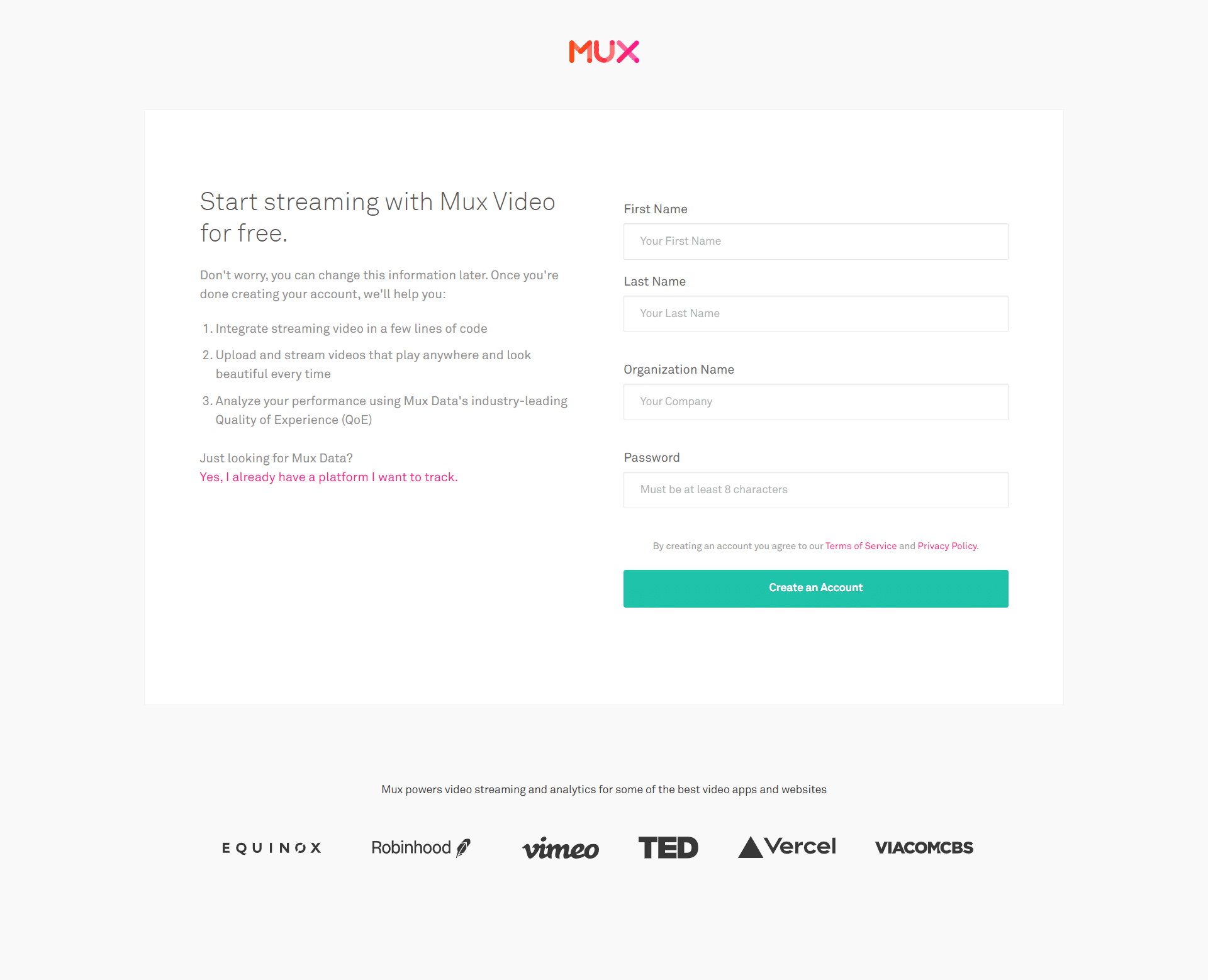 Mux Onboarding 2