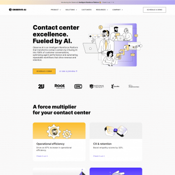 Observe.AI Homepage