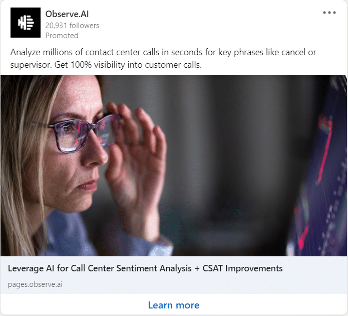 Observe.AI Linkedin Ads 3