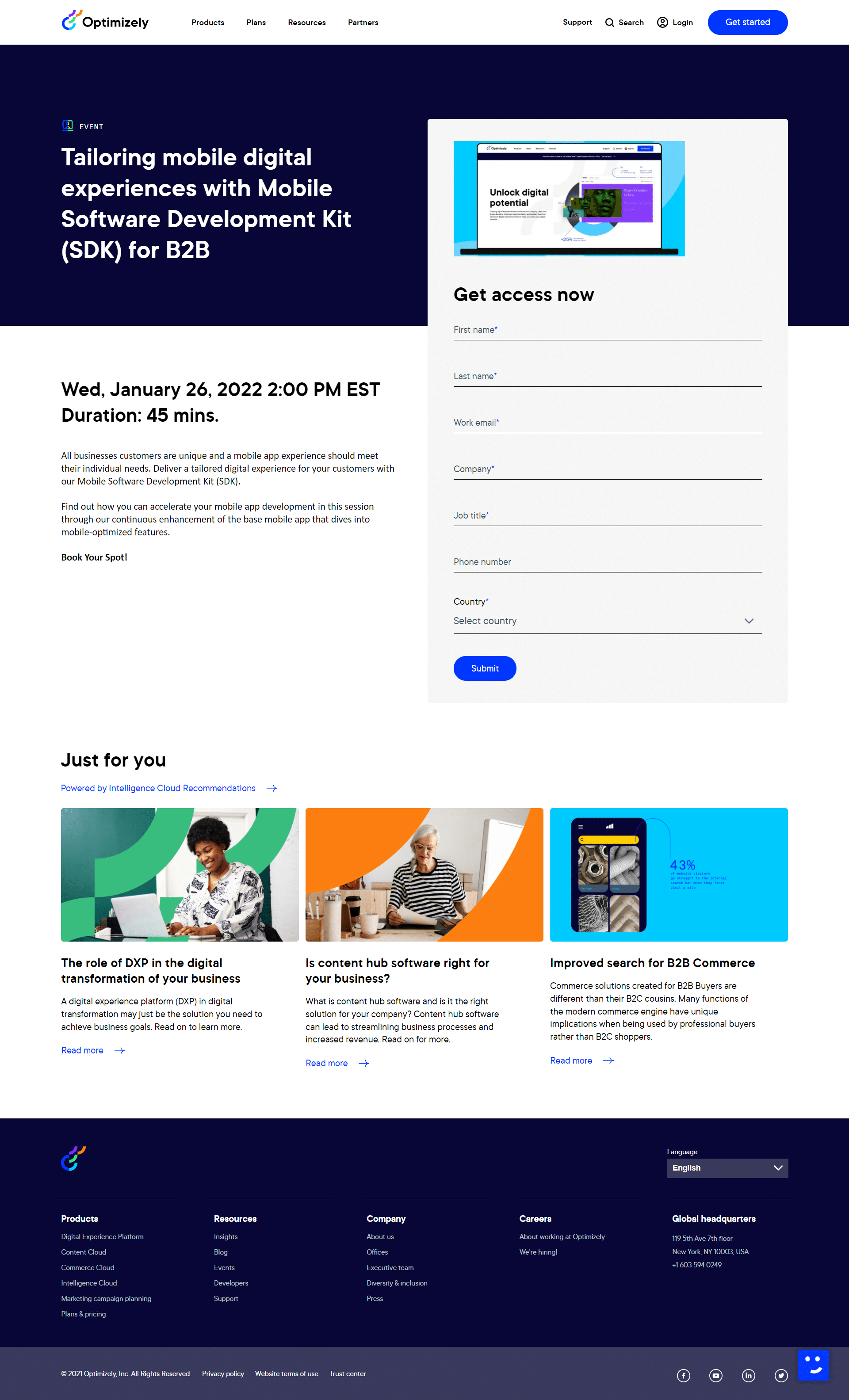 Optimizely Landing Page