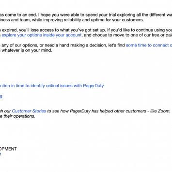pagerduty trial expiration email