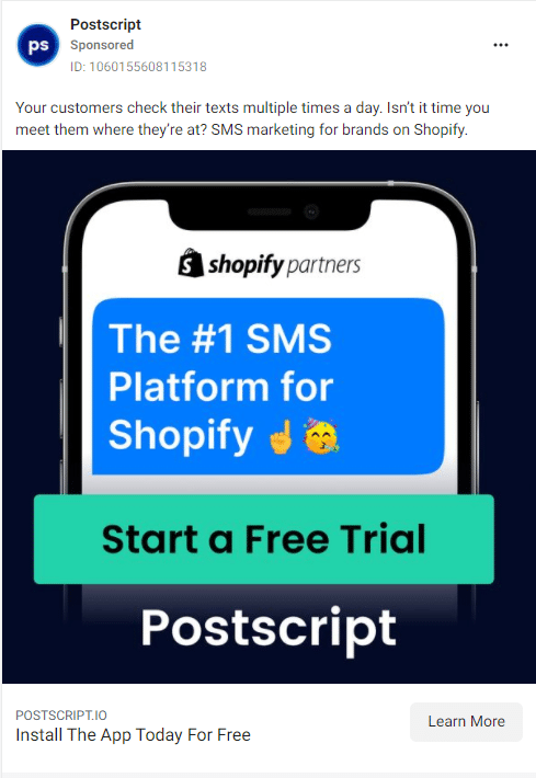 Postscript Facebook Ads 1