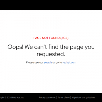 RedHat 404 Page Not Found