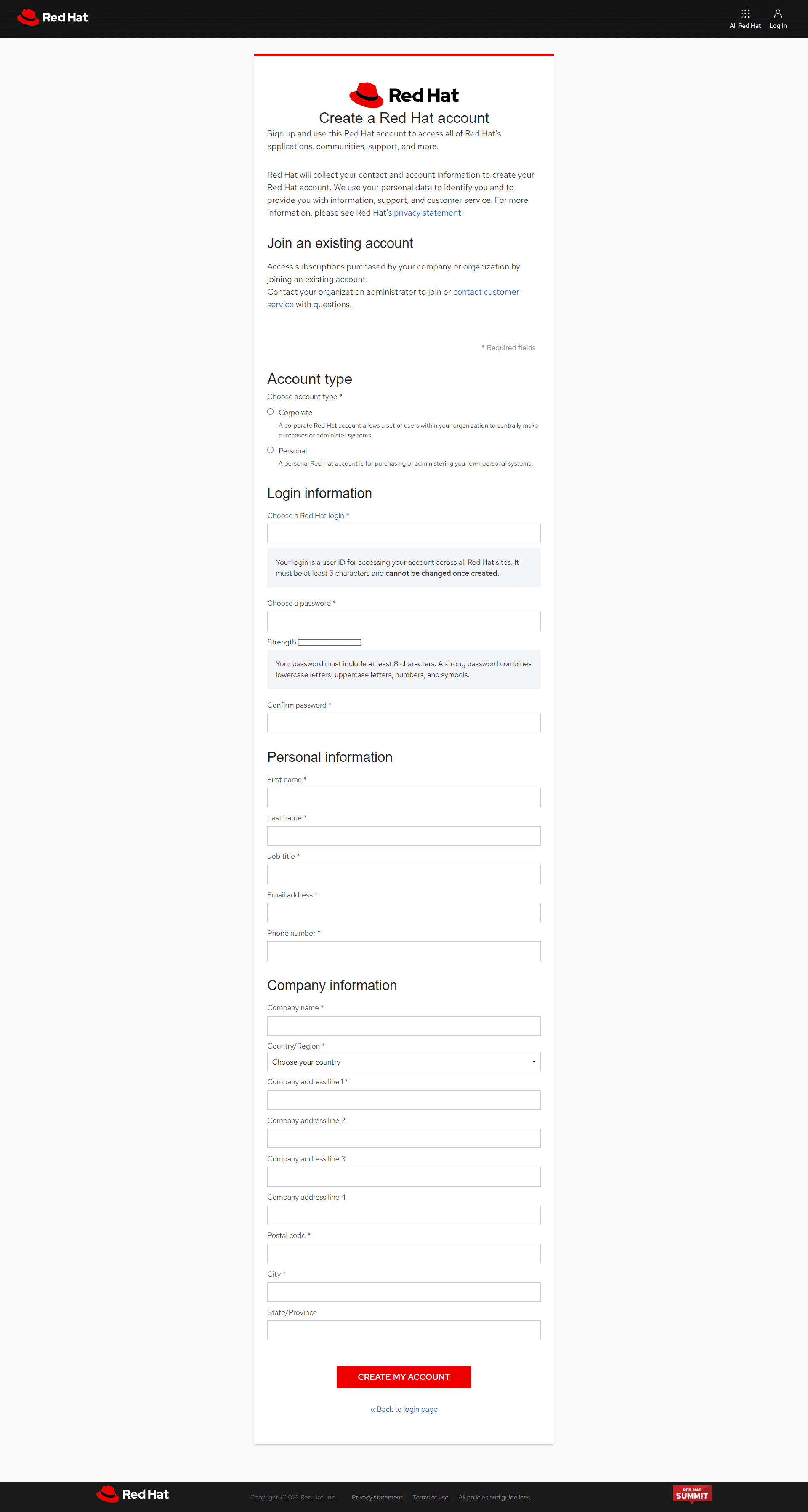 RedHat Signup