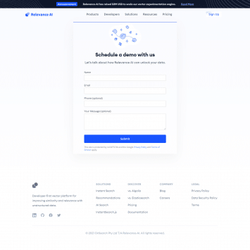 Relevance AI Landing Page