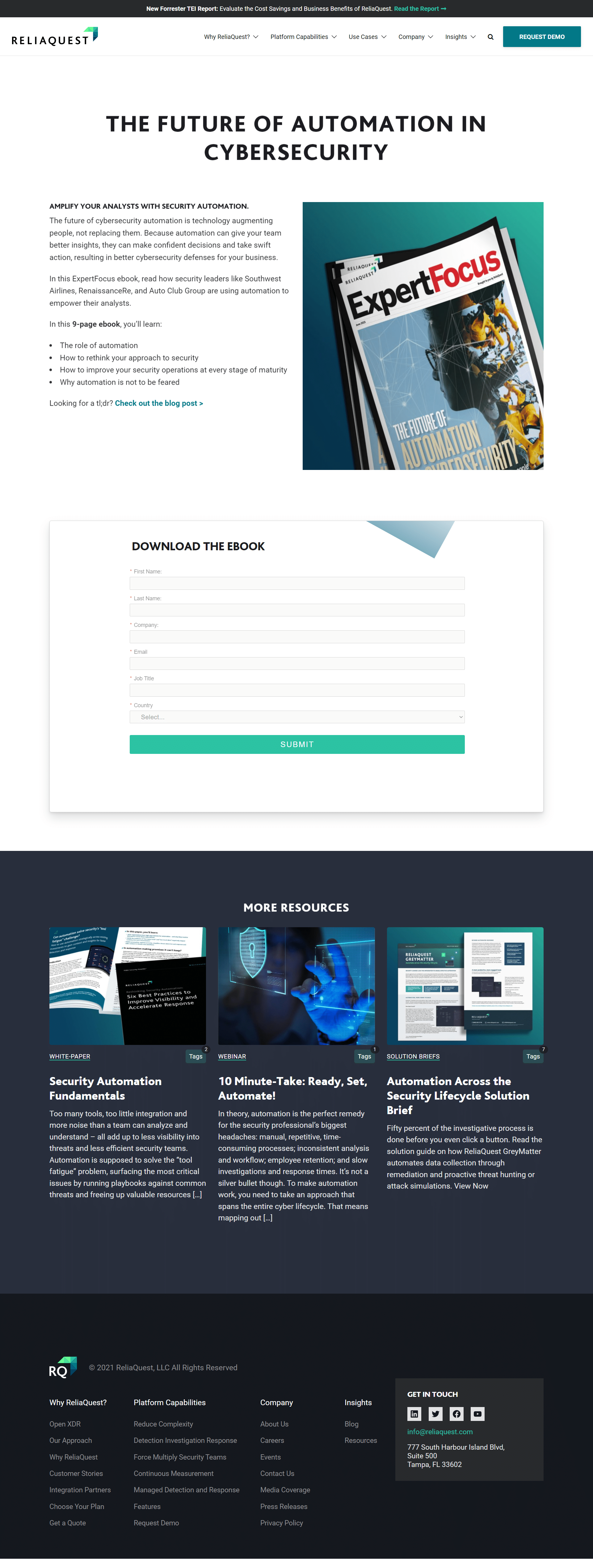 ReliaQuest Landing Page 2