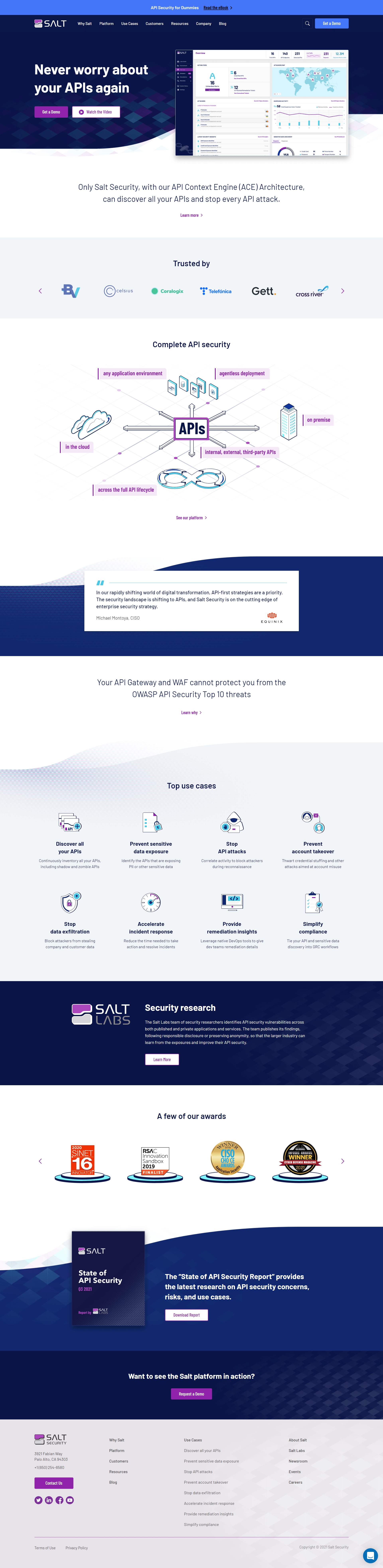 Salt Security Homepage