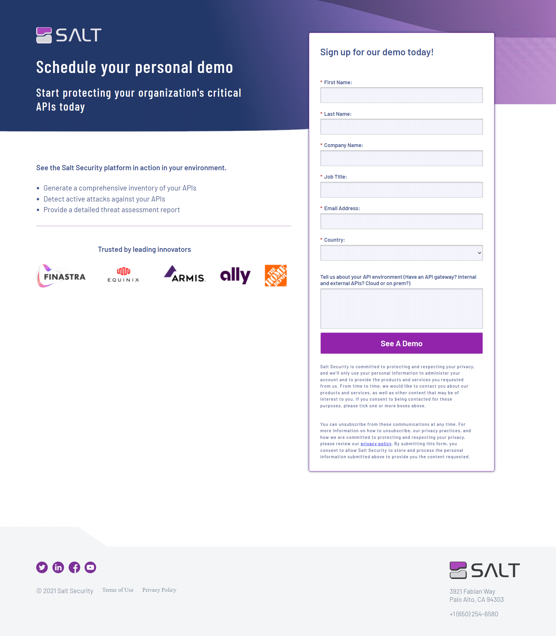 Salt Security Landing Page 1