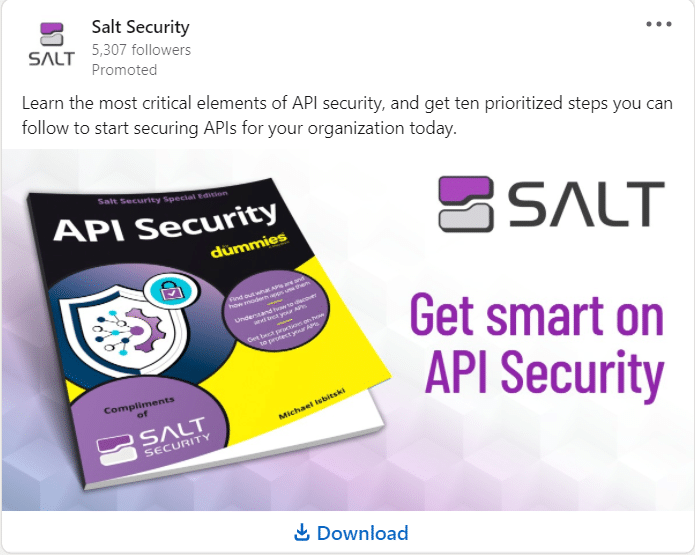 Salt Security Linkedin Ads