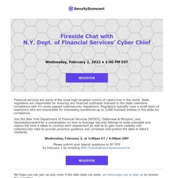 SecurityScorecard Webinar Invitation