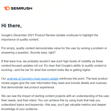 SEMrush Newsletter