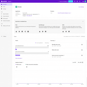 SendBird Dashboard Trial