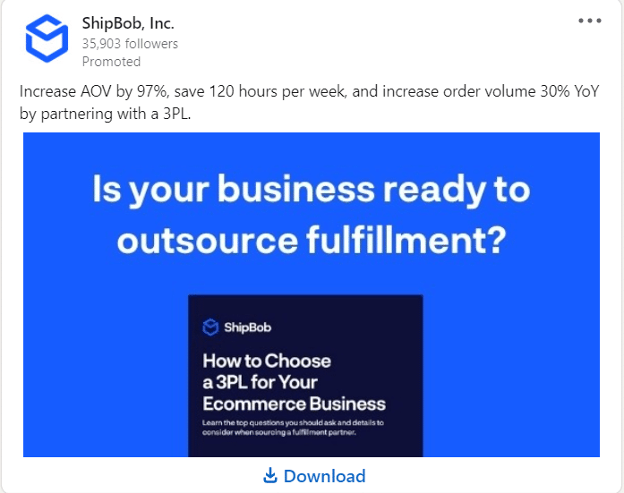 ShipBob Linkedin Ads 1