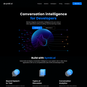 Symbl.ai Homepage