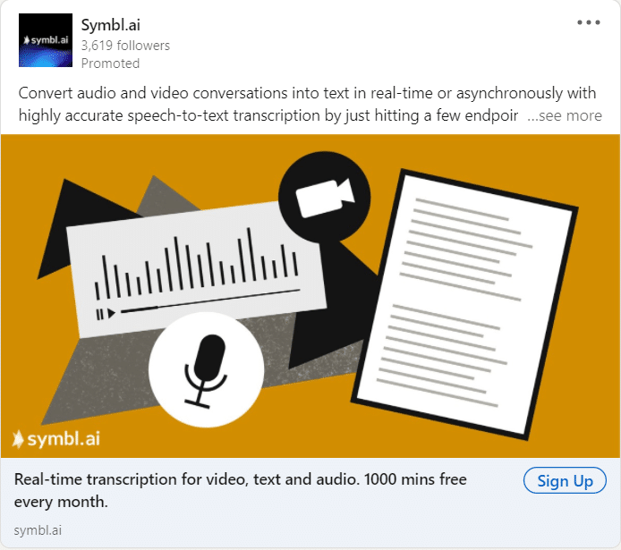 Symbl.ai Linkedin Ads 1